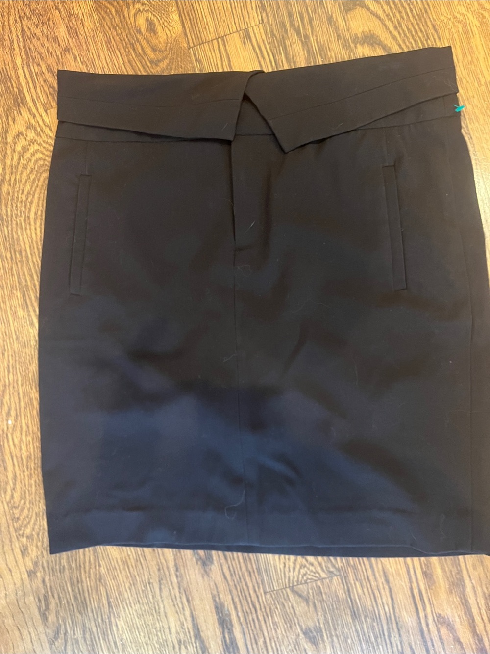 Vivienne Tam Black Pencil Skirt with Folded Waistband Y2K 8